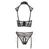 Ouvert-Set mit Top & Straps-Slip