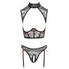 Ouvert-Set mit Top & Straps-Slip